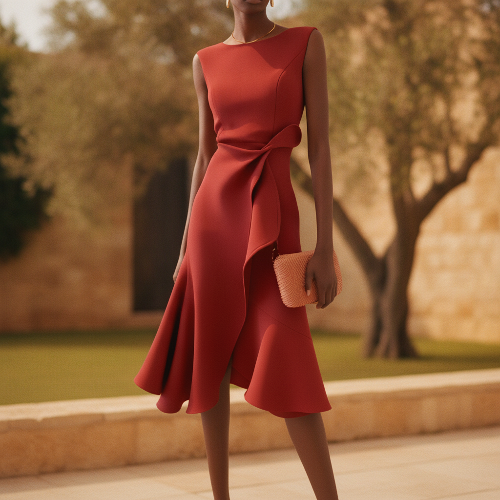 Marguerite | Sophisticated Asymmetric Midi Dress