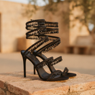 Anouk | Rene Caovilla Heels Crystal Strappy Sandals Evening