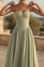 Mirabelle | Corset Adjustable Spaghetti Strap Midi Dress