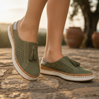 Octavia | Supportive Slip-On Flats with Tassel Detail