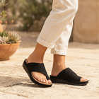 Lucinda | Toe Ring Slide Sandal in Gold Silver Black Yellow