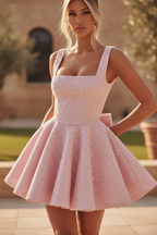 Floriane | Flared Mini Dress with Bow Detail for Special Occasions