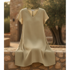 Oriane | Linen V-Neck House Dress Evening Mini