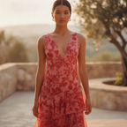 Sabine | Layered Ruched Floral Maxi Garden Party Dress