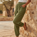Margaux | Women's Linen Balloon Pants With Smocked Waist