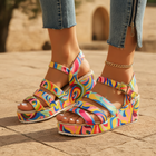 Leonie | Multicolour Wedge Ankle Boots Platform Sandals