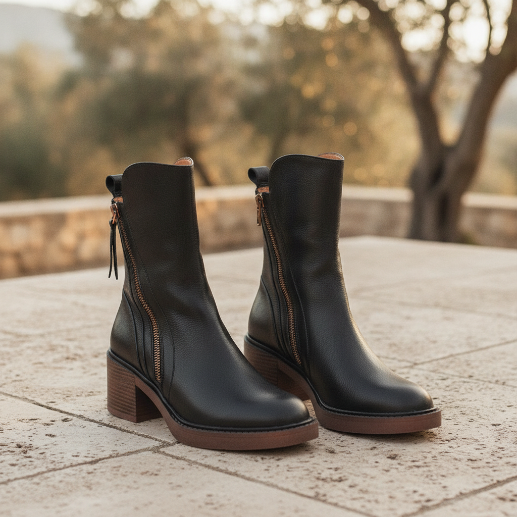 Hermione | Women's Heeled Leather Ankle Boots for Everyday Wear