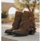 Wilhelmina | Women's Heeled Ankle Boots With Wrap Strap Detail