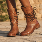 Manon | Women's Studded Ankle Boots Lace-Up Casual Everyday