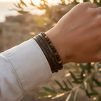 Cornelius | Mens Bracelet Braided Leather Stone Magnetic