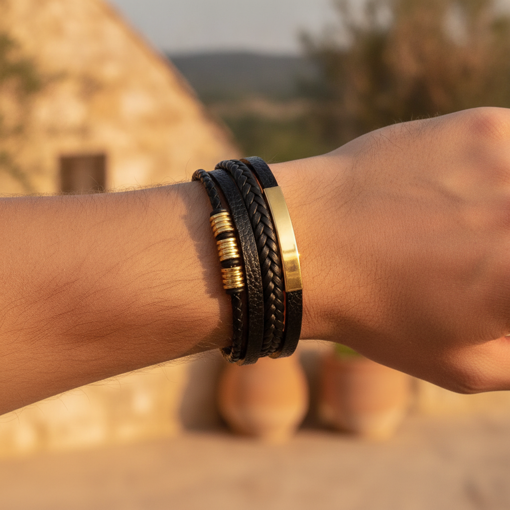 Lysander | Mens Bracelet Leather Casual Formal Accessory