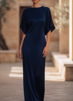 Violaine | Batwing Sleeve Evening Wedding Guest Maxi Dress