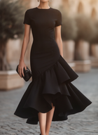 Flavie | Tailored Ruffle Evening Wedding Guest Midi Dress