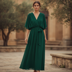 Cordelia | Chiffon V-Neck Summer Wedding Guest Dress
