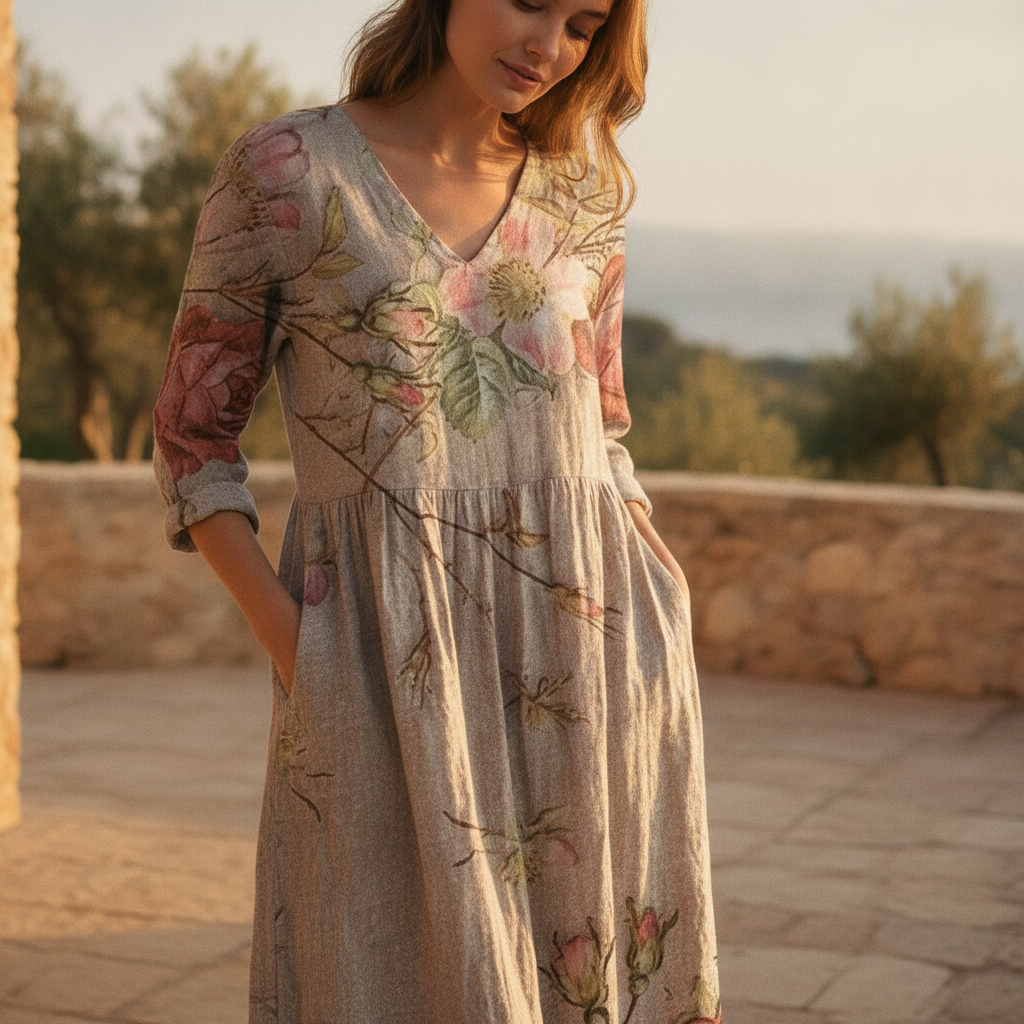 Clemence | Floral Summer Maxi Dress V-Neck Garden Party
