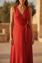 Cosima | Satin Wrap Winter Wedding Guest Maxi Dress