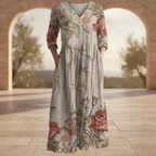 Octavia | Winter Floral V-Neck Dresses For Women