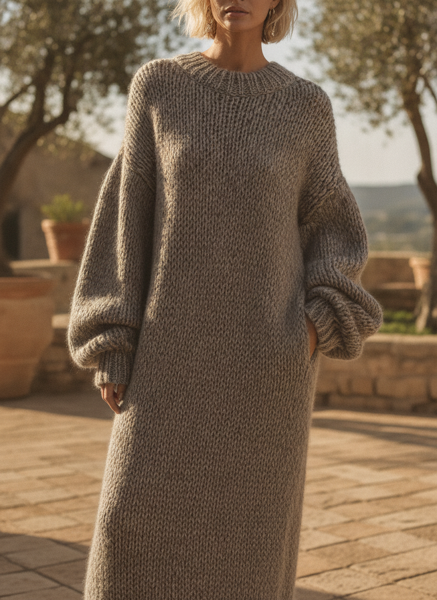 Elodie | Plus Size Sweater Dress Chunky Knit Maxi