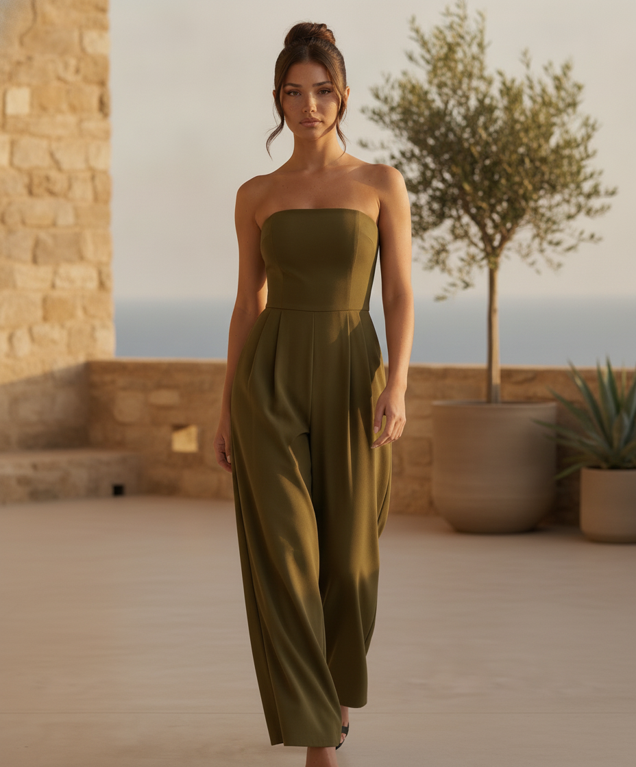 Constance | Strapless Wide Leg Jumpsuit Formal Occasion