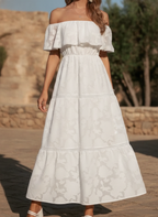 Lucienne | Long Sleeve Wedding Guest Dresses Maxi Tiered
