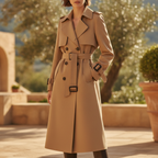Isolde | Black Trench Coat Women Belted Lapel Chic Classic