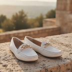 Beatrix | Women Heeled Loafers With Chain Detail Slip-On