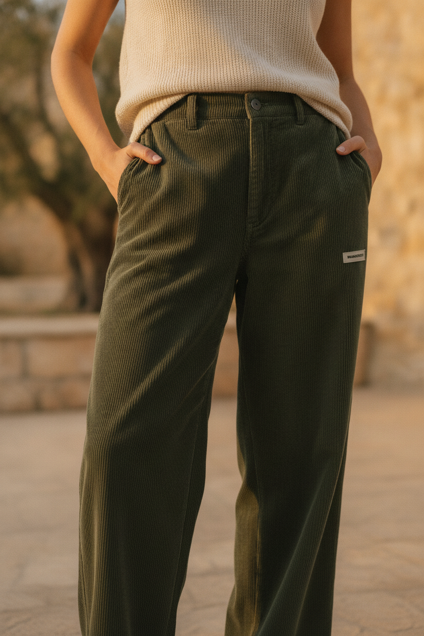 Rosanna | Wide Leg Corduroy Trousers in Relaxed Casual Style