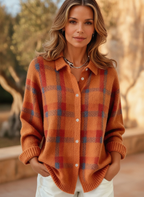 Sidonie | Oversized Plaid Cardigan Sweater for Autumn Layering