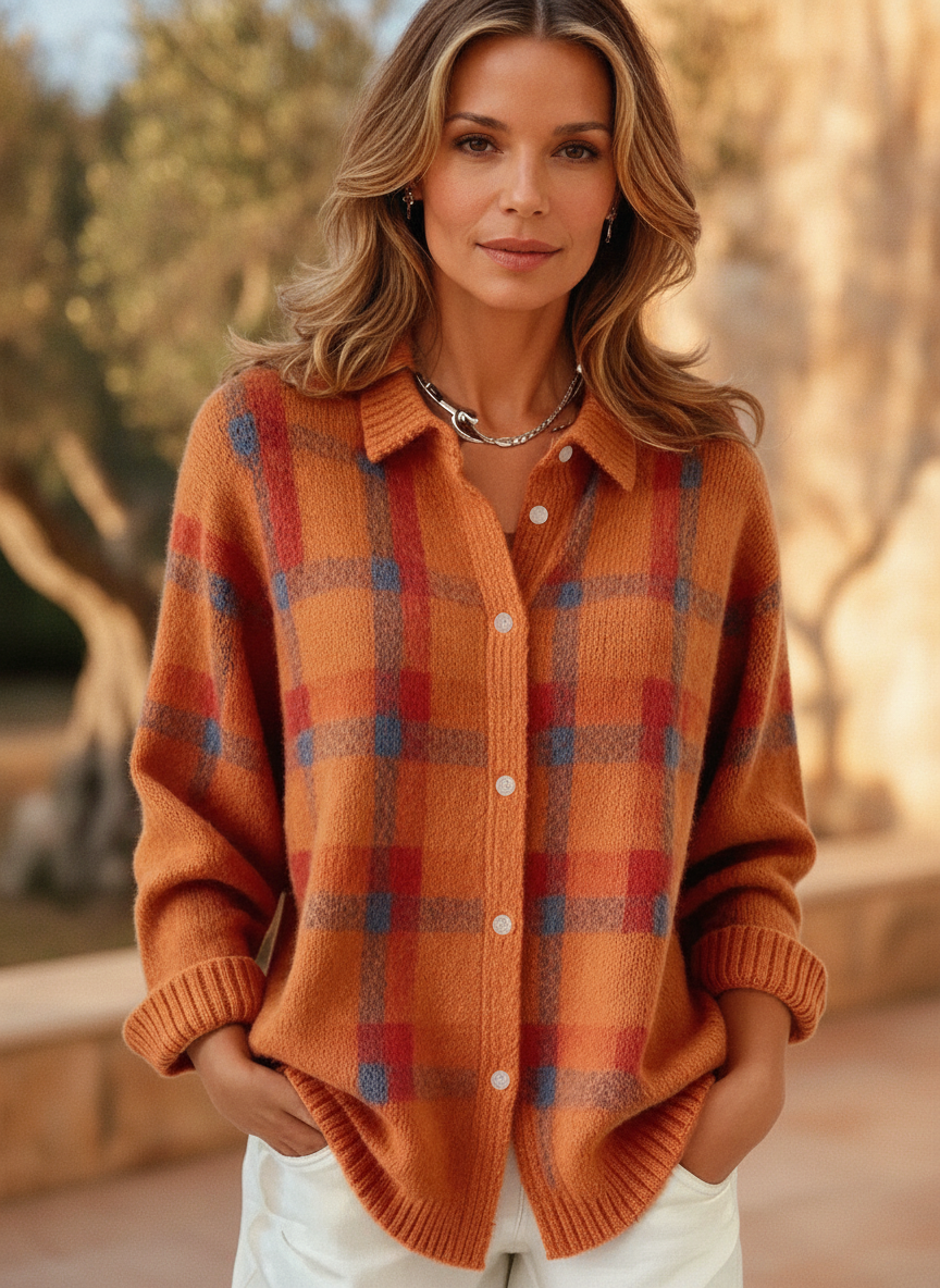 Sidonie | Oversized Plaid Cardigan Sweater for Autumn Layering
