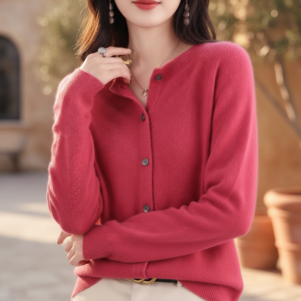 Wilhelmina | Women Cashmere V-Neck Cardigan Smart Casual