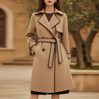 Tamsin | Double Breasted Wool Blend Wrap Coat Women