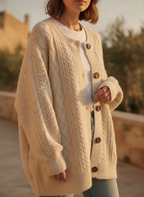 Felicity | Women Cashmere Cardigan Cable-Knit Button-Down