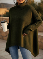 Coralie | Oversized Turtleneck Sweater With Asymmetric Hem