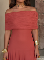 Coralie | One Shoulder Mesh Maxi Dress Evening Occasion