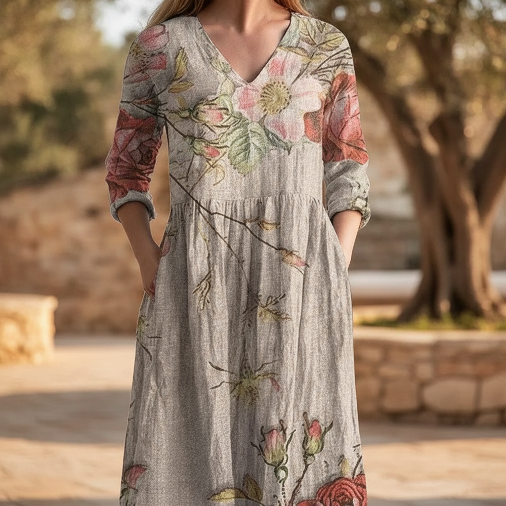 Giselle | White Summer Dresses For Women V-Neck Floral Day