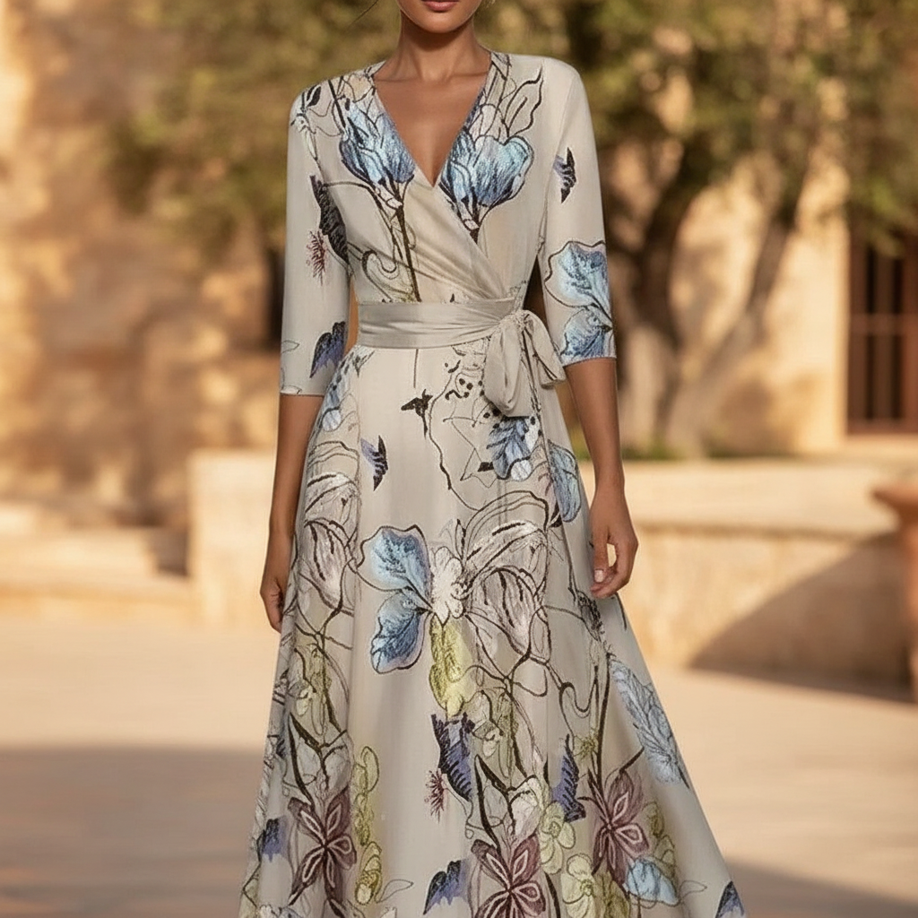 Aurelia | Elegant Wrap Dresses For Women With 3/4 Sleeves