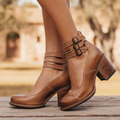 Edith | Blue Strappy Heels Vintage Ankle Strap Party Sandals