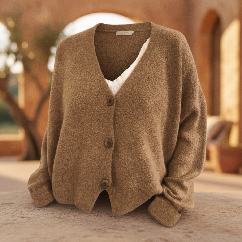 Ingrid | Womens Knit Cardigan Top With Button Front Relaxed Fit