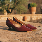 Ninon | Silver Low Heel Pumps – Pointed Toe Kitten Heels