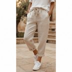 Noemie | Womens Relaxed Drawstring Summer Linen Trousers