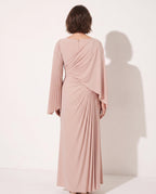 Ingrid | Women Wrap Sleeve Maxi Dress One Shoulder Occasion — achterkant