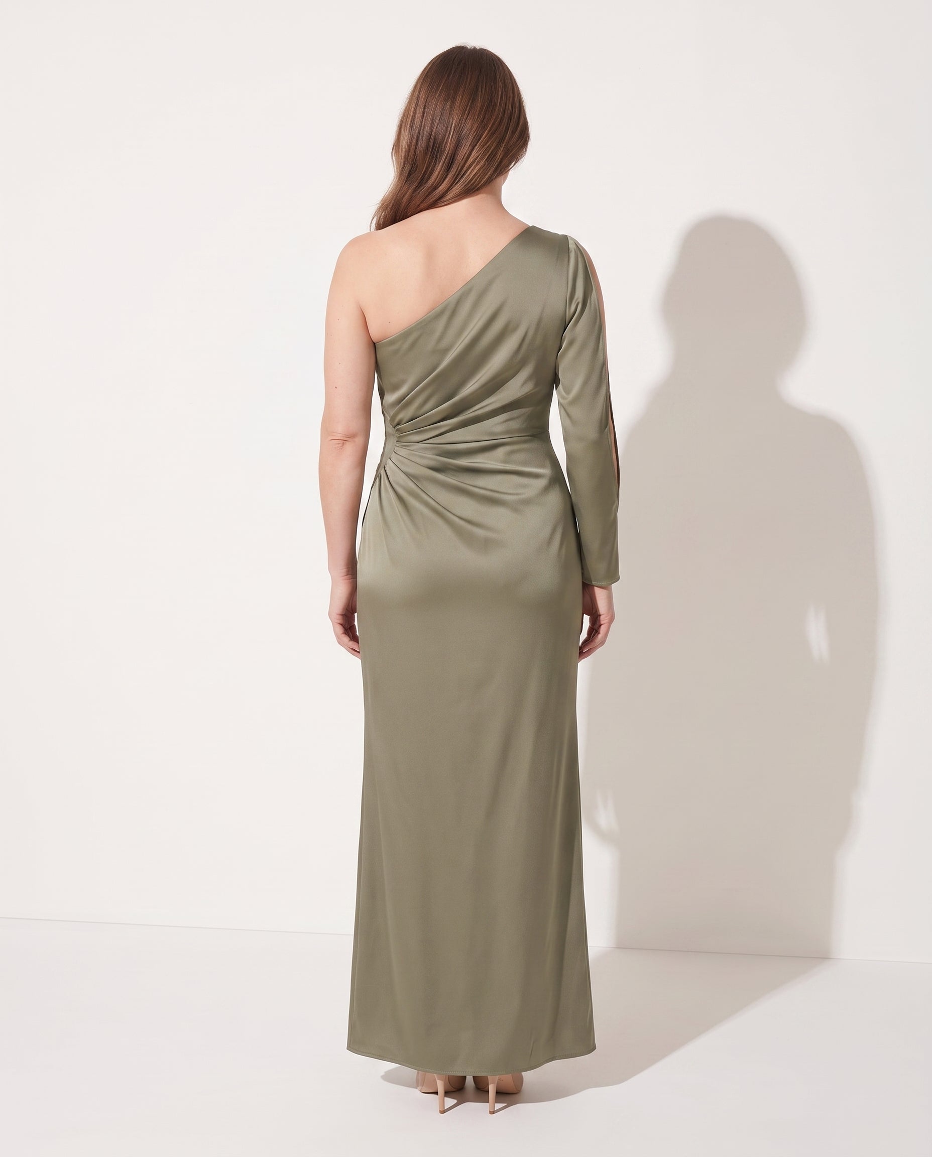 Iliana | One Shoulder Evening Maxi Dresses For Women — achterkant