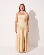 Georgiana | Plus Size Special Occasion Dresses Corset Maxi — Butter Yellow