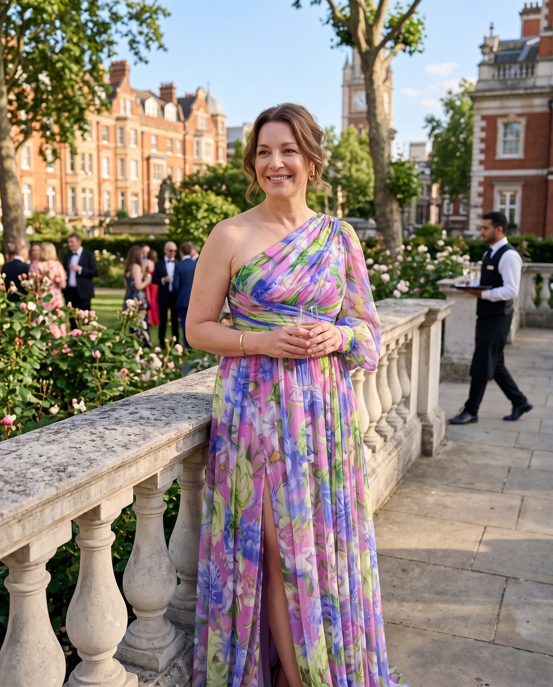 Penelope | Long Sleeve Floral Wedding Guest Maxi Dress — lifestyle