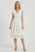Edith | Eyelet Babydoll Garden Party Dress With Smocked Waist