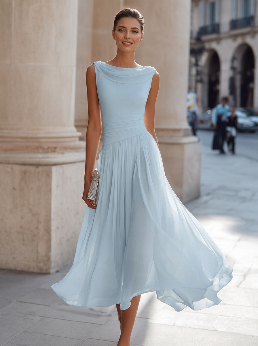 Esmee | Draped Pleated Maxi Dress Elegant Occasion Wear