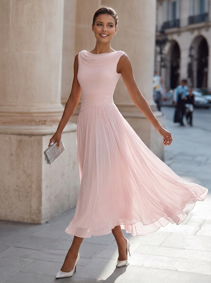 Esmee | Draped Pleated Maxi Dress Elegant Occasion Wear