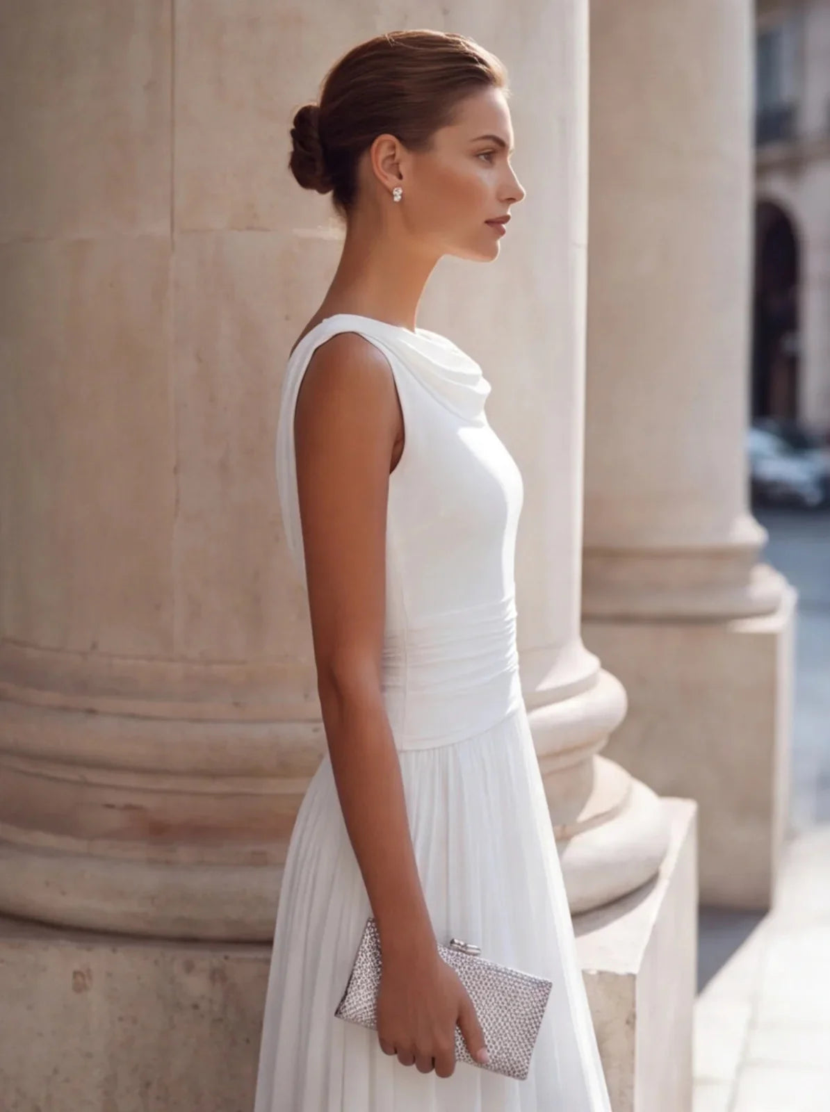 Esmee | Draped Pleated Maxi Dress Elegant Occasion Wear