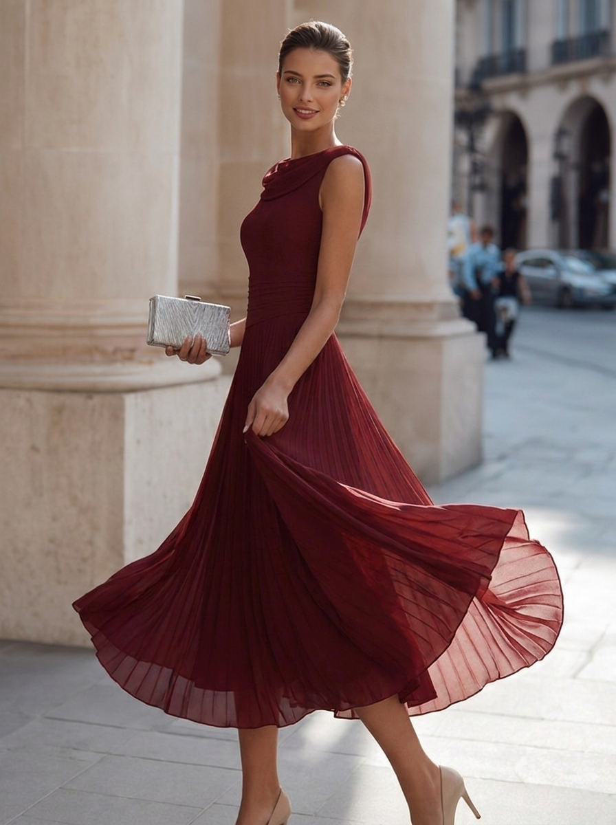 Esmee | Draped Pleated Maxi Dress Elegant Occasion Wear