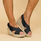 Felicity | Cross Strap Espadrilles Wedge Sandals